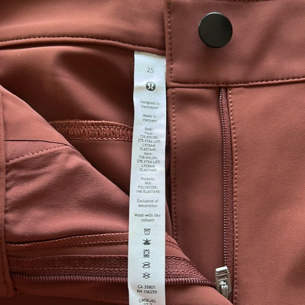 Lululemon NWT City Sleek Slim-Fit 5 Pocket HR Pant, 25, in Ancient Copper - Picture 10 of 13